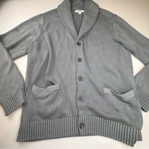 Goodthreads Sage Knit Cardigan Sweater With Collar 100% Cotton